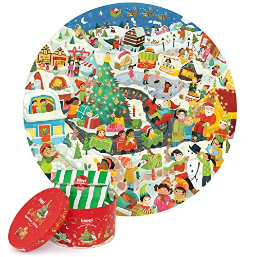 boppi Weihnachtspuzzle für Kinder, 150 Teile, rund, für Kinder ab 5 Jahren, 100% recycelter Karton von boppi