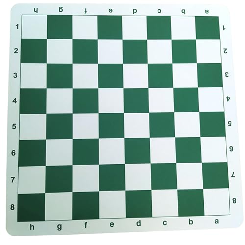 Boutique Echecs + Schachbrett, weich, Größe 5, Neopren, Mauspad, luxuriös, mit Buchstaben und Zahlen – Case 50 mm (grün/weiß) von boutique echecs