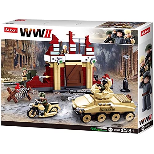 WWII - Kampf um Stalingrad (479 Teile), Spielset, Steckbausteine, mit Spielfigur, für Kinder ab 4 Jahren von Sluban