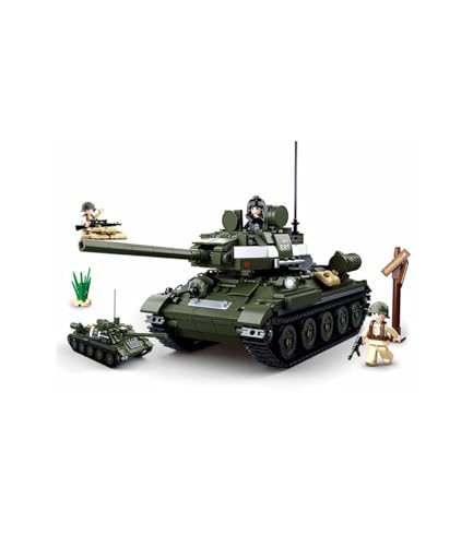 Sluban Klemmbausteine SL95560, WWII - Mittlerer All. Panzer M38-B0689, Spielset, Klemmbausteine, Soldaten, mit Spielfigur, Army WWII Multi Color von Sluban Klemmbausteine