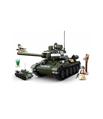 Sluban Klemmbausteine SL95560, WWII - Mittlerer All. Panzer M38-B0689, Spielset, Klemmbausteine, Soldaten, mit Spielfigur, Army WWII Multi Color von Sluban Klemmbausteine