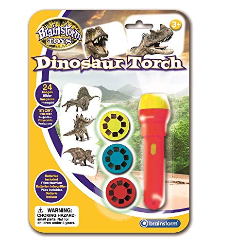 brainstorm Toys Diashow Dinosaurier Spielzeug Taschenlampe Geschenke für Kinder ab 3 Jahre Dia Projektor 3 Bildscheiben Nachtlicht Geschichtenerzähler von brainstorm