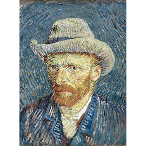 Bristlegrass Wooden Jigsaw Puzzles 500 Piece Puzzles for Adults Van Gogh Famous Paintings -Self Portrait with Hat Vincent Van Gogh Portrait in Pointillism Toys Gifts Painting Puzzles (500pcs) von bristlegrass