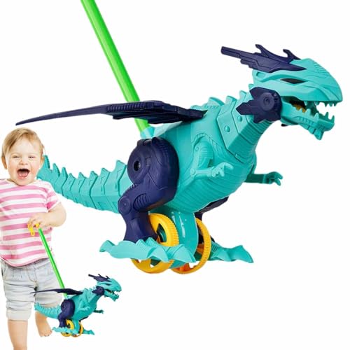 Baby Push Toys zum Gehen, Schieben des Zugfußspielzeugs | Dinosaurier schiebt den interaktiven Walker | Frühe Lernaktivität, Lernspielzeug für Mädchen 3+ von brooksnaji