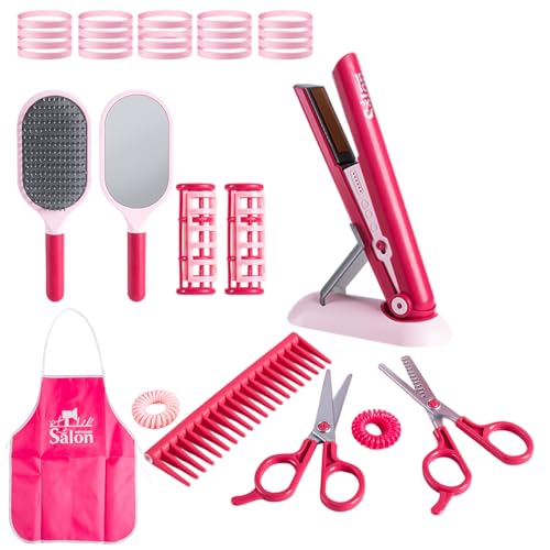 Beauty-Salon-Spielzeug – Beauty-Salon-Spielset für Mädchen | Ein realistisches Designer-Spielzeug-Set mit Haartrockner, lockigen Haarnadeln und einem Set von Friseuren Co von brooksnaji
