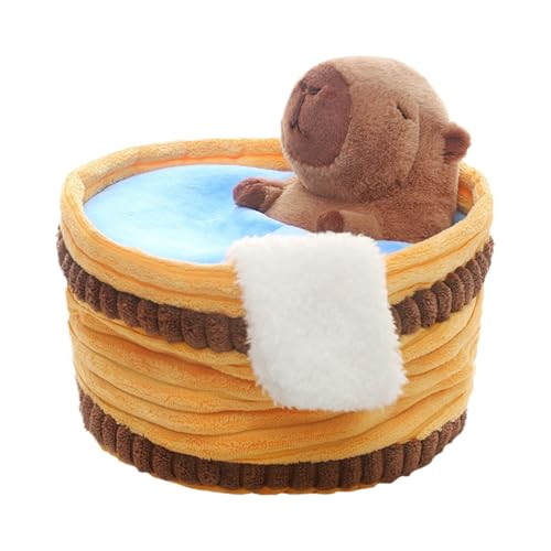 Capybara Plüschtier zum Baden – entzückendes Capybara-Plüschtier 25 cm | niedliche Tierplüsche, weiches Kissen für Kinder, Erwachsene, Geburtstag, Valentinstag von brooksnaji