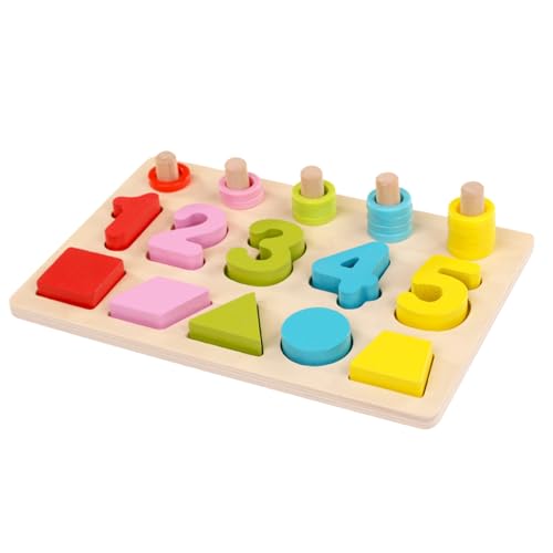 Farbanpassungsbrett - Holznummer Learning Puzzle Board, Bildungsspielzeug, Mit Denen Sie Farben Und Zahlen Zum Spaß Lernen | Pädagogische Sensorische Spiele Für Kleinkinder, Perfekt Für Das Training V von brooksnaji
