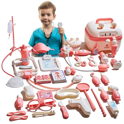 Kinderarzt -Spielset - Tragetasche -Form -Doktorspielzeug, So Tun Sie Das Spielensatz Mit Licht- Und Schallfunktionen | Ein Multifunktionales Kinder-Bildungsinstrument Für Kinder Für Geburtstagsgesche von brooksnaji