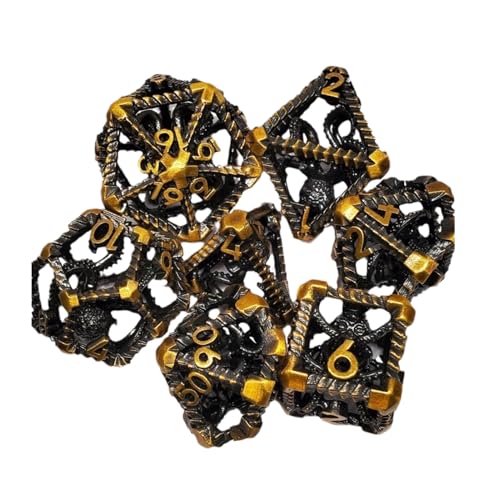 Metal Hollow Dice Set - Tabletop -Gamng -Zubehör, Polyedrische Drachenwürfel Set | Komplizierte Hohle Polyedrische Drachenwürfel, Einzigartige Tabletop -Gamng -Accessoires Für Rollenspiele Home Scho von brooksnaji