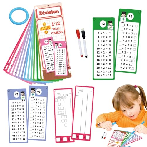 Multiplikations -Flash -Karte Für Kinder - Doppelseitige Interaktive Lernkarten Mit Zwei Radiergummis Und Einem Spielzeug, Das Immer Wieder Verwendet Werden Kann | Unterhaltsame Multiplikationstrainin von brooksnaji