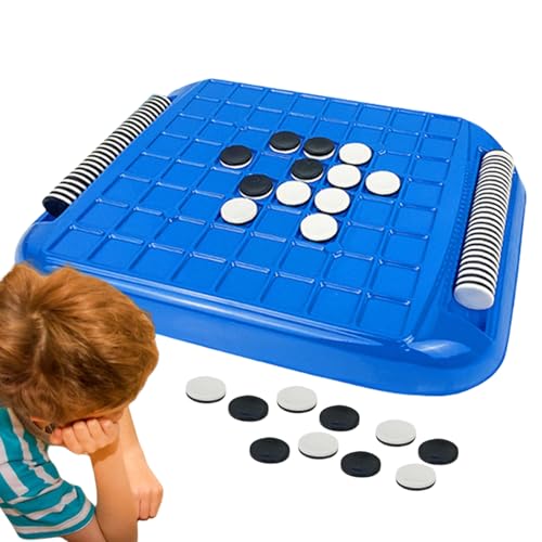 Othello Brettspiel - Reversi -Brettspiiel, Othello Reversi | Schwarz-weißes Schachbrett Interaktive Brettschach, 2-Spieler-Reverse-Hirnteaser-Reiseschach Zur Verbesserung Der Hand-Auge-Koord von brooksnaji