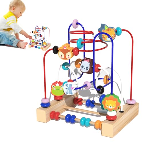 Perlen Labyrinth Spielzeug - Buntes Pädagogisches Spielzeug Mit Hölzerner Achterbahn Design, Niedlicher Anime-Stil Perlenspielzeug | Klassenzimmer Abacus-Stil Spielzeug Für Klassenzimmer von brooksnaji