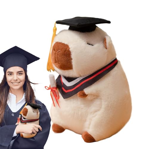 Pincetto Capybara - Capybara Puppe Mit Kapuze Dugging Schwarz, Weiches Körperkissen | Capybara PhuSh Toys Black Graduation Cap Puppe Capybara Dugging Pillow Capybara Capybara Capyba von brooksnaji