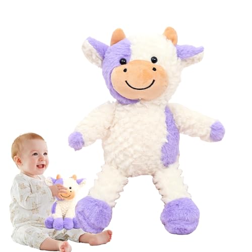 Plüschkuhspielzeug - Weiches Spielzeug Mit Einem Flauschigen Und Realistischen Design, Niedliche Tierpuppe, Die Sie Dazu Bringen, Sich Zu Umarmen | Sicheres Und Weiches Plüschmaterial, Perfekt Als Ges von brooksnaji