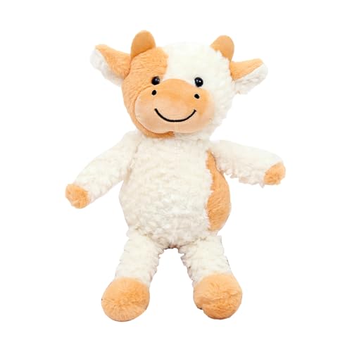 Plüschkuhspielzeug - Weiches Spielzeug Mit Einem Flauschigen Und Realistischen Design, Niedliche Tierpuppe, Die Sie Dazu Bringen, Sich Zu Umarmen | Sicheres Und Weiches Plüschmaterial, Perfekt Als Ges von brooksnaji