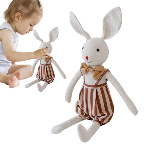 Plüschtier gefüllter Hase, Hasenpuppe, Plüschtier aus Kaninchen in Shorts mit Trägern | Realistisches Entspannungsspielzeug für Kinder, Foto-Requisiten für von brooksnaji