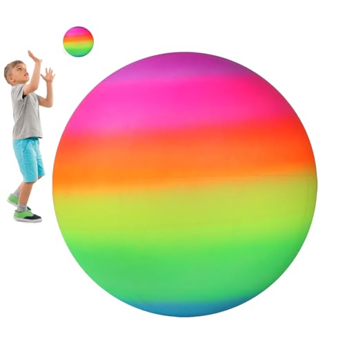 Regenbogenball - Strandball Im Freien, Aufblasbare Wasserspielball Für Kinder | Schwimmbadspielzeug, Outdoor -Aktivitäten Im Sommer, Farbenfrohe Aufblasbare Sportbälle Mit Familie Und Freunden, Leicht von brooksnaji