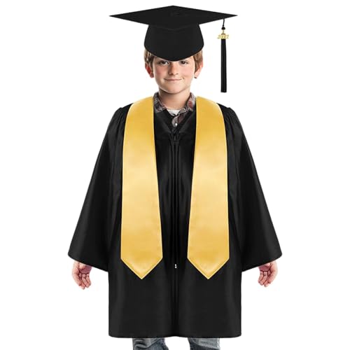 brooksnaji 2025 Kindergärtner -Abschlusskappe Und Kleid, Kinderabschlusskappe Und Kleid 2025, 2025 Kindergarten -Abschlusskleid Kappe Quasten -Set - Formales Outfit Für Kinderbücher -Kinderzeremonie von brooksnaji