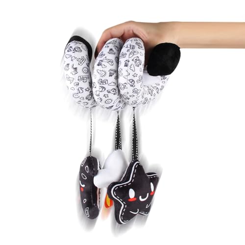 brooksnaji Autositz Spielzeug | Hoher Kontrast Weiches Babybett Mobile Spielzeug Mit Rassel - Leichtes Kleinkindzubehör, Autoinnenraumaccessoires, Früherziehungsmittel Zur Visuellen Stimulation von brooksnaji