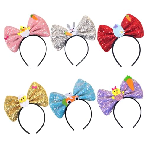brooksnaji Haarreif mit Osterschleife, Boppers für den Osterkopf – 6 x niedliche Hüte mit Schleife aus Küken und Hasen in Eiform, Haarschmuck brooksnaji Haarreif mit Osterschleife, Boppers für den Osterkopf – 6 x niedliche Hüte mit Schleife aus Küken und Hasen in Eiform, Haarschmuck von brooksnaji