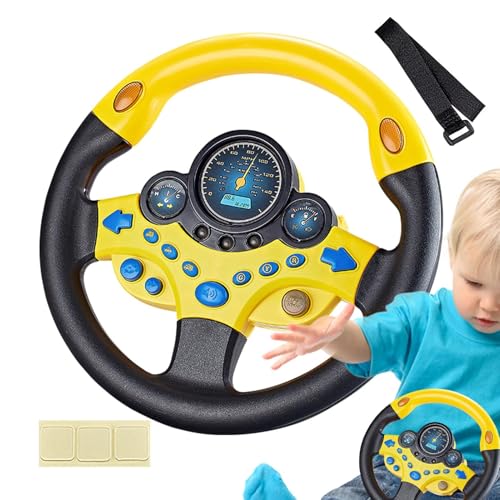 brooksnaji Kids Lenkrad - Simuliertes Fahrzeug, Kleinkind Interaktiver Rotation Controller | Kid Educational Music Automotive Play Gadget, Lights & Sound Feature Auto Play Wheel Für Lernaktivitäten von brooksnaji
