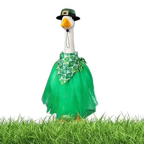 brooksnaji Porch Duck Sommer Outfit | Irische Rasenente Kleidung Mit Hut Und Halstuch - Dekorative Saisonale Gartendekoration Für Farmhaus Eingangsbereich Terrasse Ostern von brooksnaji