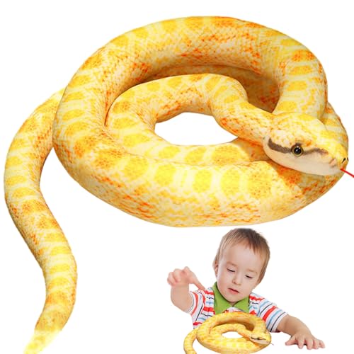 brooksnaji Snake Plüsch-110 cm Ultra-Flexibler Schlangengeformtes Plüschspielzeug, Realistisches Tierdesign | Weiches Spielzeug Für Kinder Und Erwachsene, Große Schlangeplüsch Männer Un von brooksnaji