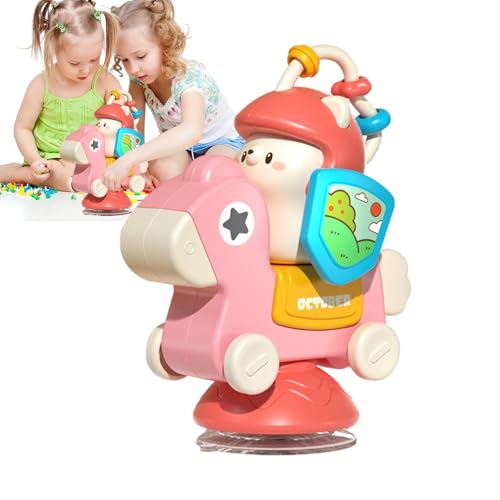 brooksnaji Spinrad mit Saugbasis, klebriger Spinner -Hochstuhl -Aktivitätsspielzeug - Cartoon Saugnapfbecher Aktivität Spielzeug klebrig | Interaktiver Bildung Baby Zahne Kauen des Tischspinners für von brooksnaji