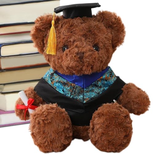 brooksnaji Stopfer Abschlussbär, Abschlussbär - Cartoon umarmen Puppensofa | Graduation Plüschbär Stofftiere mit und Kleidung für Freunden Verwandte College High School Party von brooksnaji