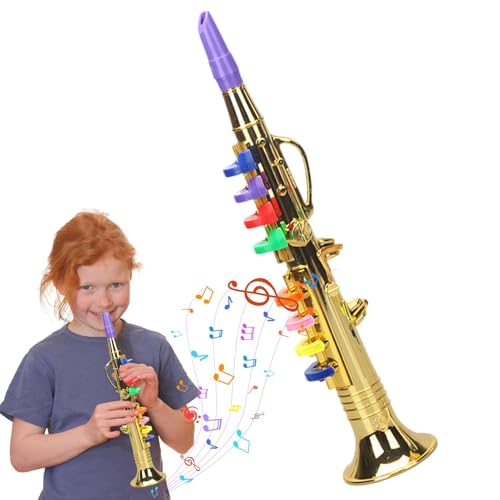 Trompete Instrument für Kinder, Trompetenspielzeug für Kinder - Klangspielzeug für Saxophon, Lernlieder Saxophon, Trompete von Musikinstrumenten mit 8 bunten Tasten Trompete Instrument für Kinder, Trompetenspielzeug für Kinder - Klangspielzeug für Saxophon, Lernlieder Saxophon, Trompete von Musikinstrumenten mit 8 bunten Tasten von brooksnaji