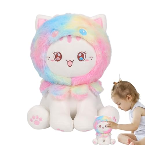 brooksnaji Weiches Tierspielzeug, ausgestopftes Katzenspielzeug - Flexibles Cartoon-Plüschtier - Tragbare Tierpuppe, weiches Stofftier für Bett, Sofa, Couch, Schlafzimmerdekoration von brooksnaji