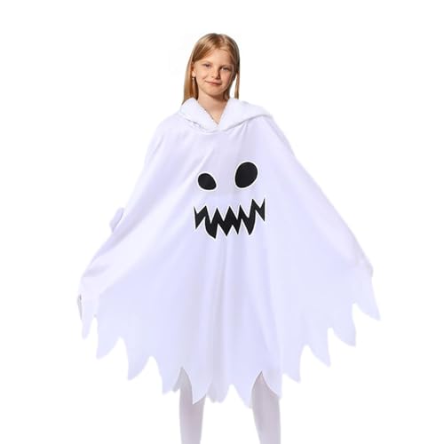 brooksnaji Weißes Geisterkostüm - Kinder Halloween Umhang, Gruselige Party -Robe | Glühen Im Dunklen Ghost -Outfit Mit Hoodie Für Und Mädchen, Beängstigendes Cape Für Cosplay -Rollenspiele Masquerad brooksnaji Weißes Geisterkostüm - Kinder Halloween Umhang, Gruselige Party -Robe | Glühen Im Dunklen Ghost -Outfit Mit Hoodie Für Und Mädchen, Beängstigendes Cape Für Cosplay -Rollenspiele Masquerad von brooksnaji