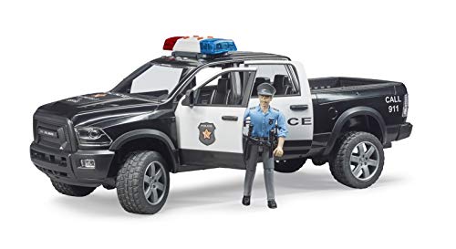 Bruder 02505 - RAM 2500 Polizei Pickup mit Polizist und Light and Sound Modul - 1:16 Fahrzeug, Einsatzwagen, Spielzeug Bruder 02505 - RAM 2500 Polizei Pickup mit Polizist und Light and Sound Modul - 1:16 Fahrzeug, Einsatzwagen, Spielzeug von bruder