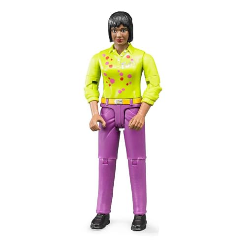 Bruder 60403 - Minifigur-bworld Frau mit mittlerem Hauttyp und lila Hose von bruder