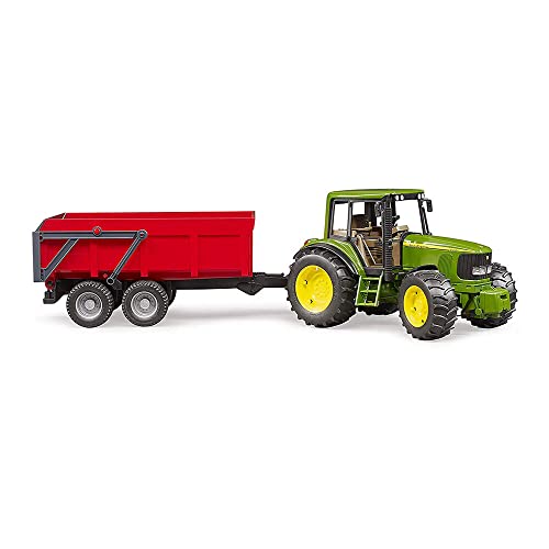 bruder 02057 - John Deere 6920 mit Wannenkippanhänger - 1:16 Bauernhof Landwirtschaft Traktor Trecker Schlepper Anhänger Muldenkipper bworld Spielzeug von bruder