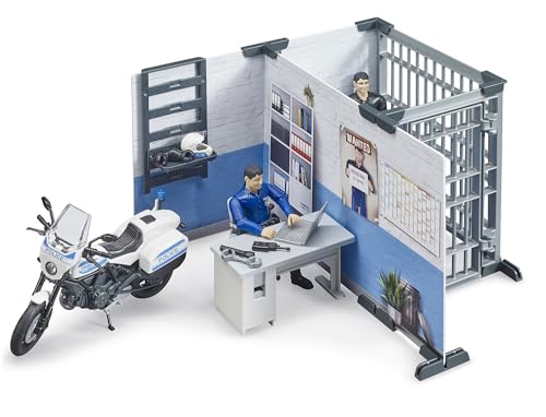bruder 62732 - Bworld Polizeistation mit Polizeimotorrad - 1:16 Wachtmeister, Einsatzfahrzeug, Einsatzleitstelle, Gefängnis, Zelle, Zentrale, Spielzeug bruder 62732 - Bworld Polizeistation mit Polizeimotorrad - 1:16 Wachtmeister, Einsatzfahrzeug, Einsatzleitstelle, Gefängnis, Zelle, Zentrale, Spielzeug von bruder
