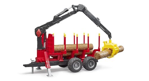 bruder 02252 - Rückeanhänger mit Ladekran, 4 Baumstämmen & Holzgreifer - 1:16 Fahrzeuge, Anhänger, Forstwirtschaft, Waldarbeit, Bäume, Holzwagen, Kran, Lader, Förster bruder 02252 - Rückeanhänger mit Ladekran, 4 Baumstämmen & Holzgreifer - 1:16 Fahrzeuge, Anhänger, Forstwirtschaft, Waldarbeit, Bäume, Holzwagen, Kran, Lader, Förster von bruder