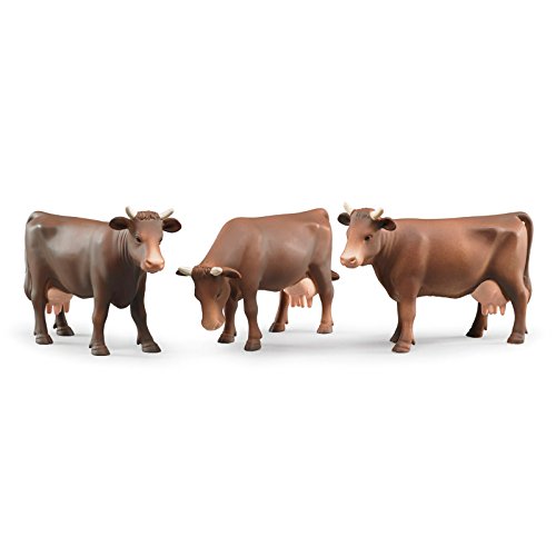 bruder 02308 - Kuh in der Farbe Braun, in 3 Verschiedene Designs Sortiert - 1:16 Stier Kalb Rind Tier Bauernhof Landwirtschaft von bruder