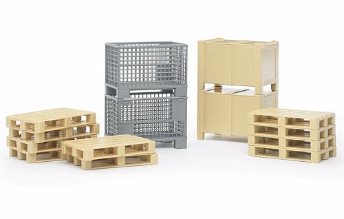 bruder 02415 - Logistik Zubehör, 2 Gitterboxen, 2 Kisten, 10 Paletten - 1:16 Spielzeug, Versand, Logistik, Lastwagen, LKW, Transporter bruder 02415 - Logistik Zubehör, 2 Gitterboxen, 2 Kisten, 10 Paletten - 1:16 Spielzeug, Versand, Logistik, Lastwagen, LKW, Transporter von bruder