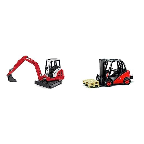 bruder 02432 - Schaeff HR16 Minibagger - 1:16 Baustelle Baufahrzeug Löffelbagger Arbeiter bworld Baumaschine Spielzeug & 02511 - Linde Gabelstapler H30D mit Anhängerkupplung & 2 Paletten bruder 02432 - Schaeff HR16 Minibagger - 1:16 Baustelle Baufahrzeug Löffelbagger Arbeiter bworld Baumaschine Spielzeug & 02511 - Linde Gabelstapler H30D mit Anhängerkupplung & 2 Paletten von bruder