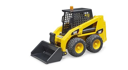 bruder 02481 - Cat Kompaktlader - 1:16 Fahrzeug, Frontschaufel, Baustelle, Baufahrzeug, Baumaschine, Spielzeug, Schwarz / Gelb von bruder