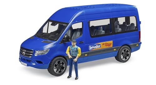 bruder 02681 - MB Sprinter Transfer mit Fahrer - 1:16 Fahrzeuge, Transporter, Bus, Auto, bworld Figur von bruder