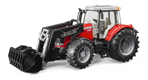 bruder 03047 - Massey Ferguson 7624 mit Frontlader - 1:16 Fahrzeuge, Landwirtschaft, Bulldog, Trecker, Spielzeug ab 3 Jahre von bruder