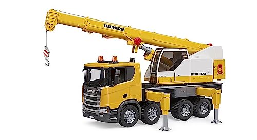 bruder 03571 - Scania Super 560R Liebherr Kran LKW mit Light & Sound Modul - 1:16 Fahrzeuge, Baufahrzeug, Kranwagen, Lastwagen, Spielzeug ab 4 Jahre von bruder