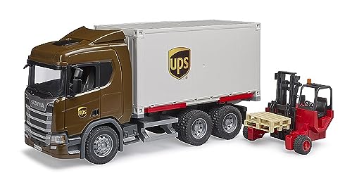 bruder 03582 - Scania Super 560R UPS Logistik LKW mit Mitnahmestapler - 1:16 Fahrzeuge, Paketzusteller, Spedition, Stapler, Transporter, Spielzeug ab 4 Jahre bruder 03582 - Scania Super 560R UPS Logistik LKW mit Mitnahmestapler - 1:16 Fahrzeuge, Paketzusteller, Spedition, Stapler, Transporter, Spielzeug ab 4 Jahre von bruder