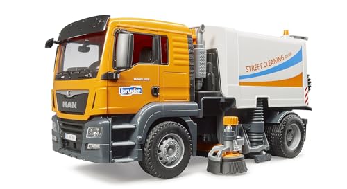 bruder 03780 - Man TGS LKW Straßenreinigung - 1:16 Kehrmaschine Reinigungs-Fahrzeug Kommunalarbeiter Müllabfuhr LKW Spielzeug Maschine von bruder