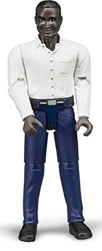 Bruder 60004 Minifigur-bworld Mann mit dunklem Hauttyp und dunkelblauer Hose, Mehrfarbig Bruder 60004 Minifigur-bworld Mann mit dunklem Hauttyp und dunkelblauer Hose, Mehrfarbig von bruder