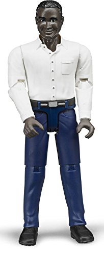 Bruder 60004 Minifigur-bworld Mann mit dunklem Hauttyp und dunkelblauer Hose von bruder