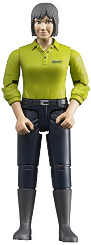 bruder 60405 - bworld Frau mit hellem Hauttyp & dunkelblauer Hose - 1:16 Spielfigur, Bäuerin, Landwirtin, Bauernhof, Mensch von bruder