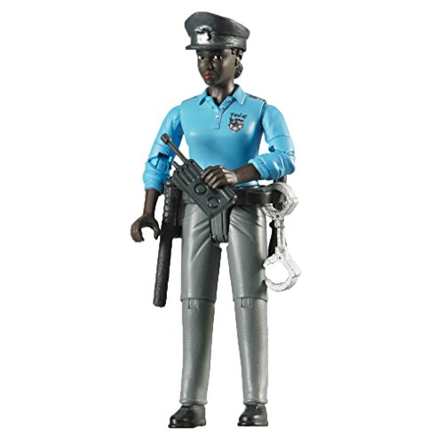 bruder 60431 - Minifigur - bworld Polizistin mit dunklem Hauttyp und Zubehör von bruder